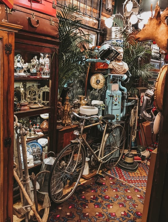 Brown City Bike Beside Brown Wooden Cabinet